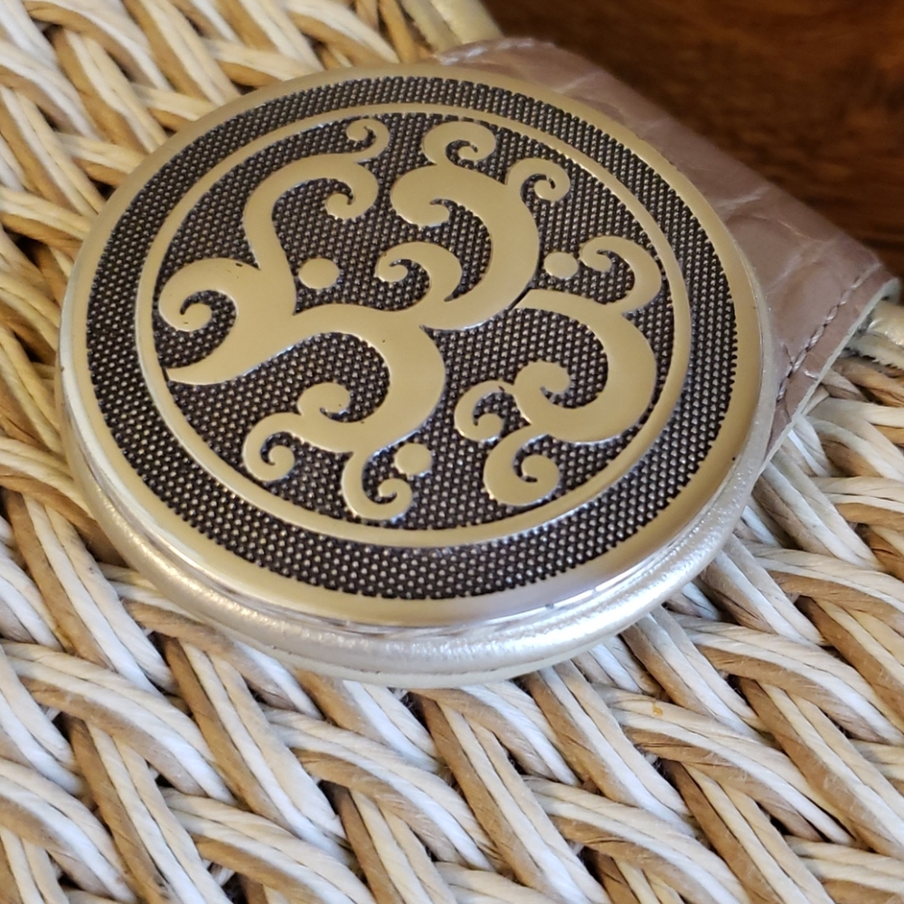 Brighton Cream Woven Shoulder Bag with Silver Accents - Picture 3 of 16